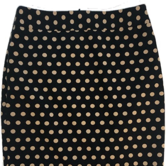 Ann Taylor Loft Black/ Tan Polka Dot Skirt - Picture 5 of 6